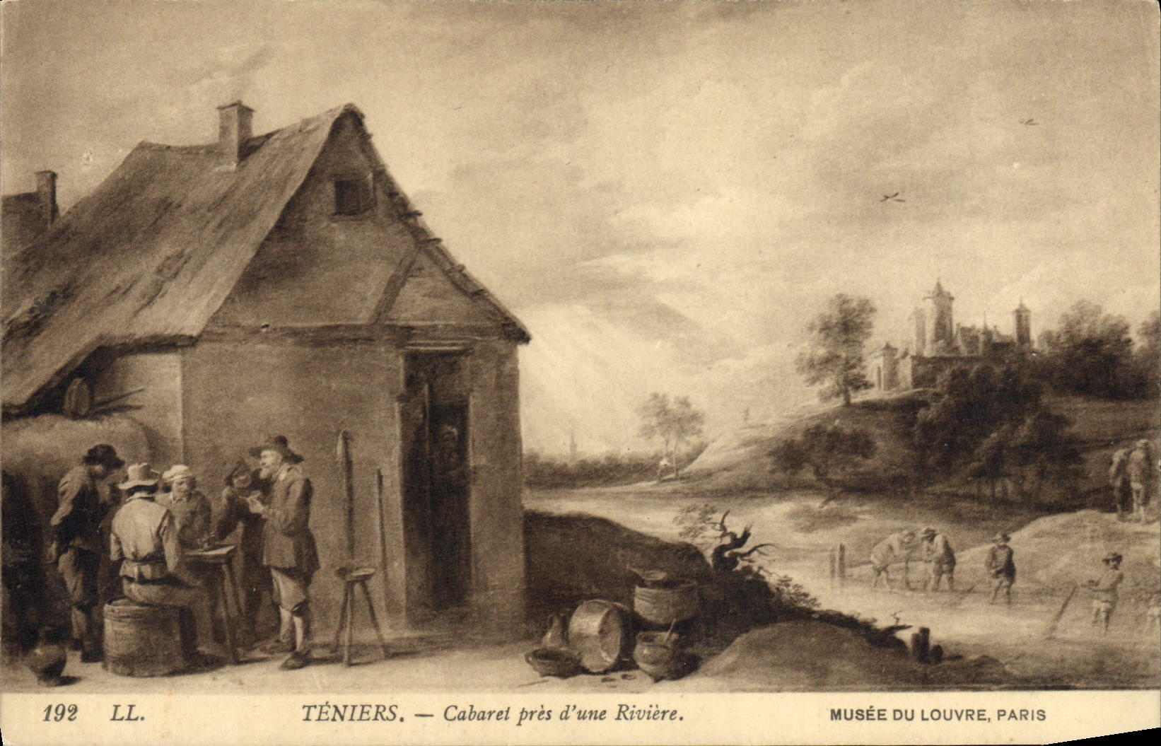 CPA Teniers Cabaret pres d'une Riviere Musee de Louvre 