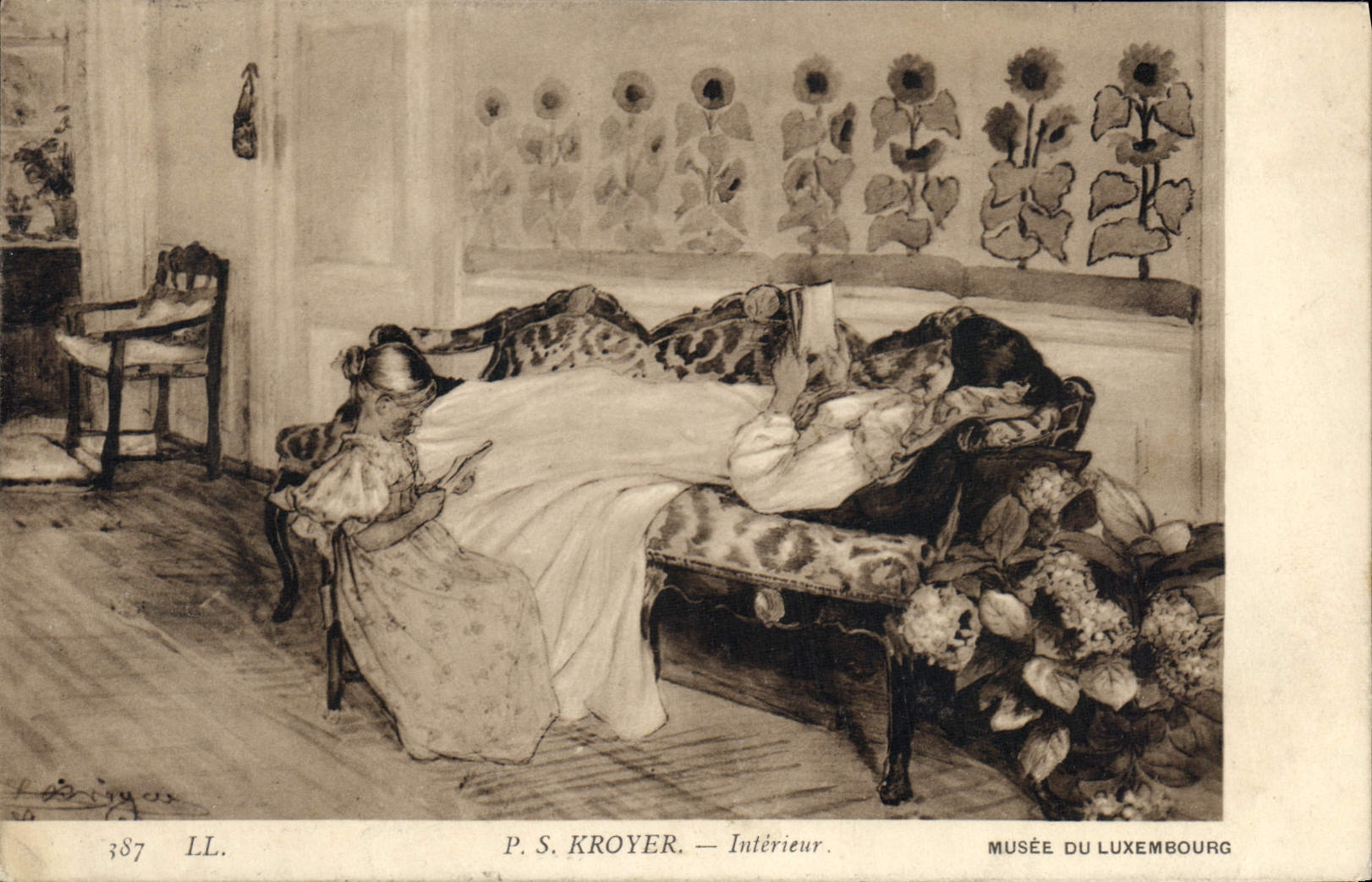 CPA P S Koyer Interieur Musee de Luxembourg 