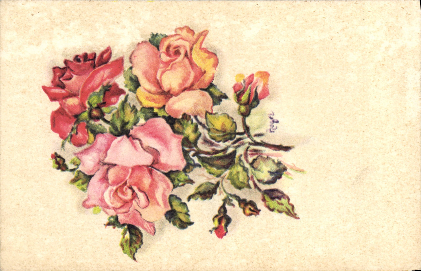 CPA Fantaisie Fleurs 