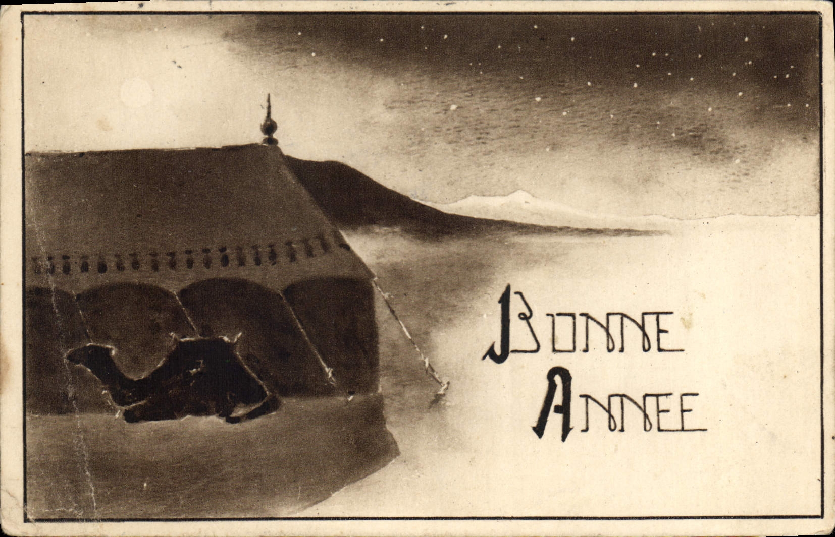 CPA Bonne annee Chameau