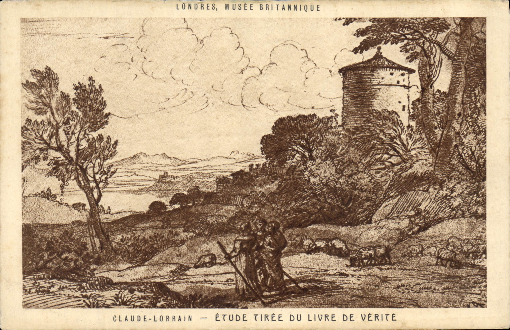 CPA Londres Musee Britannique Claude Lorrain Etude tiree du Livre de Verite 