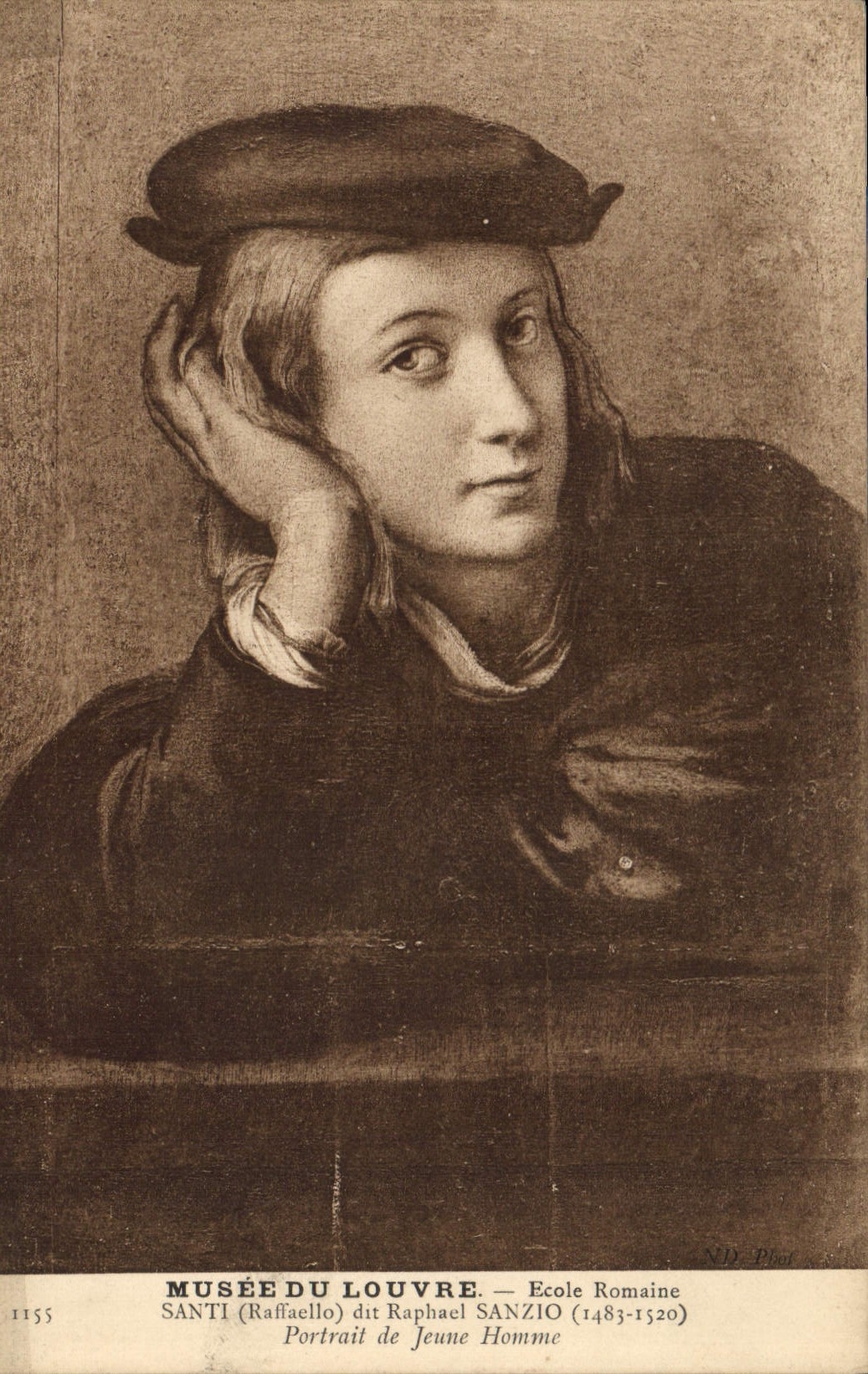 CPA Musee du Louvre Santi Raphaelllo dit Raphael Sanzio Portrait de Jeune Homme