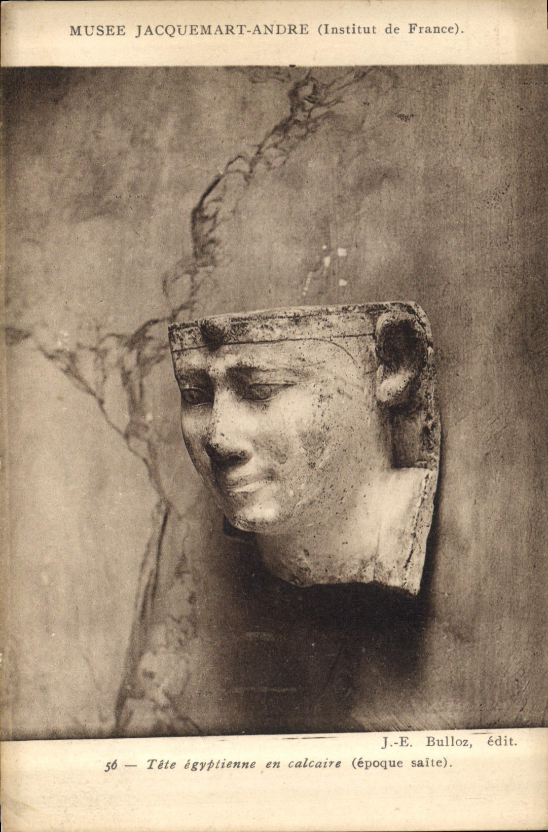 CPA Musee Jacquemart Andre Institut de France Tete egyptienne en calcaire 