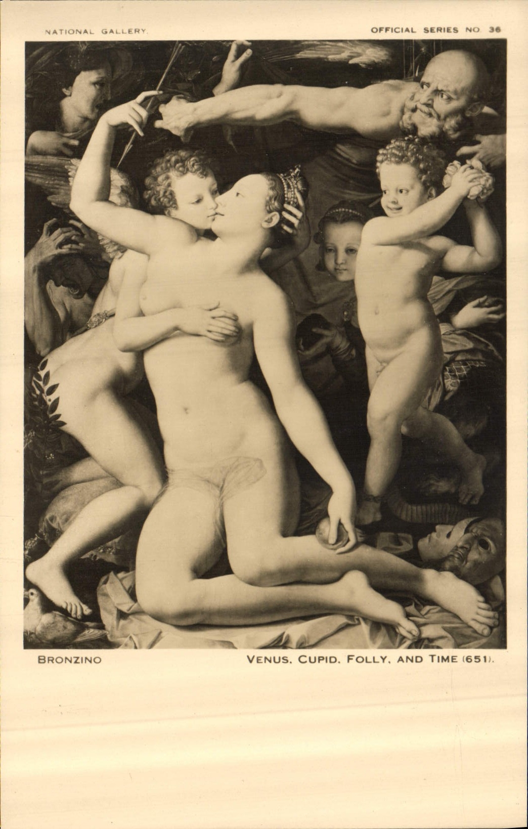 CPA National gallery Bronzino Venus Cupid Folly and Time 