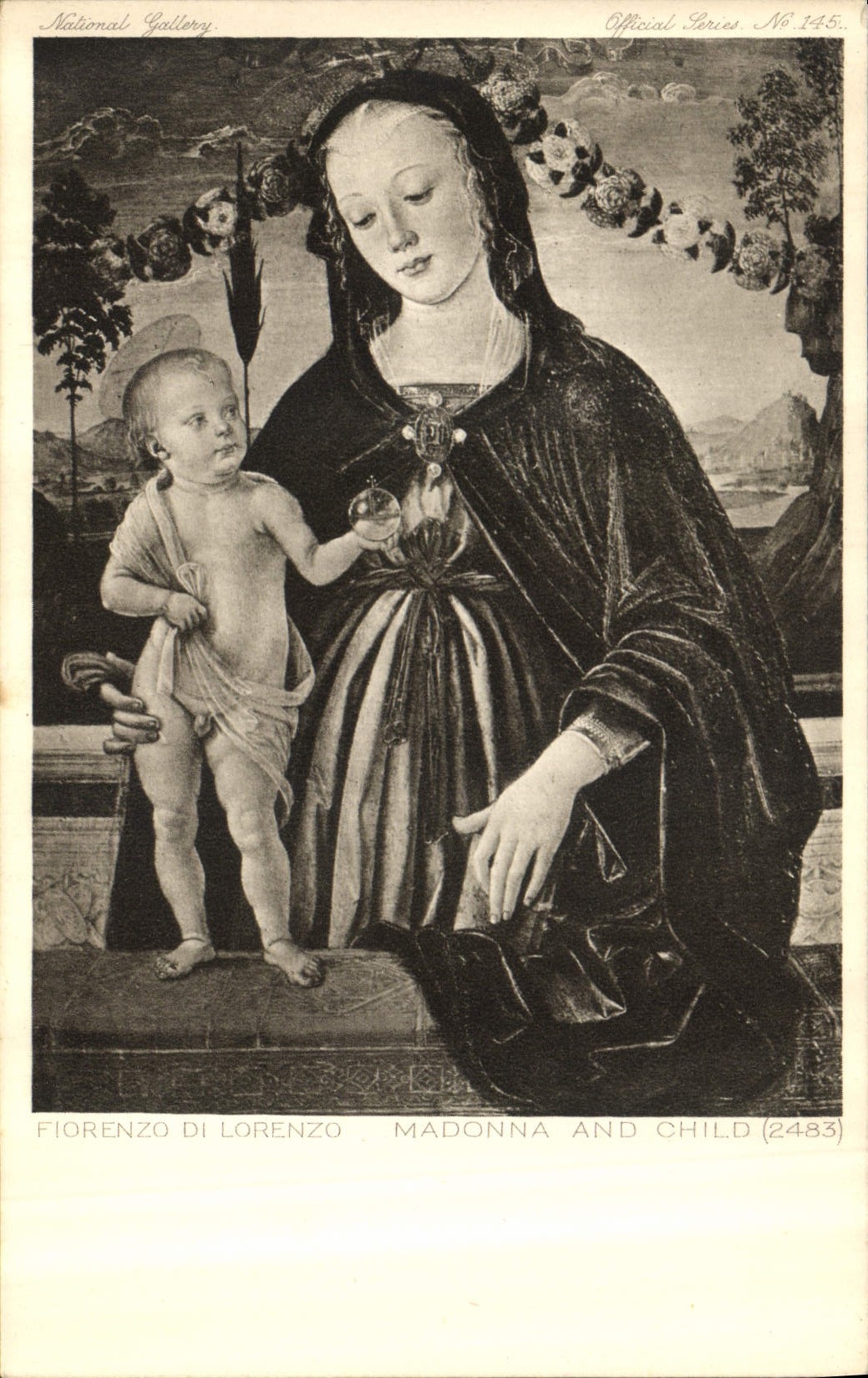 CPA National gallery Florenzo de Lorenzo Maonna and Child 