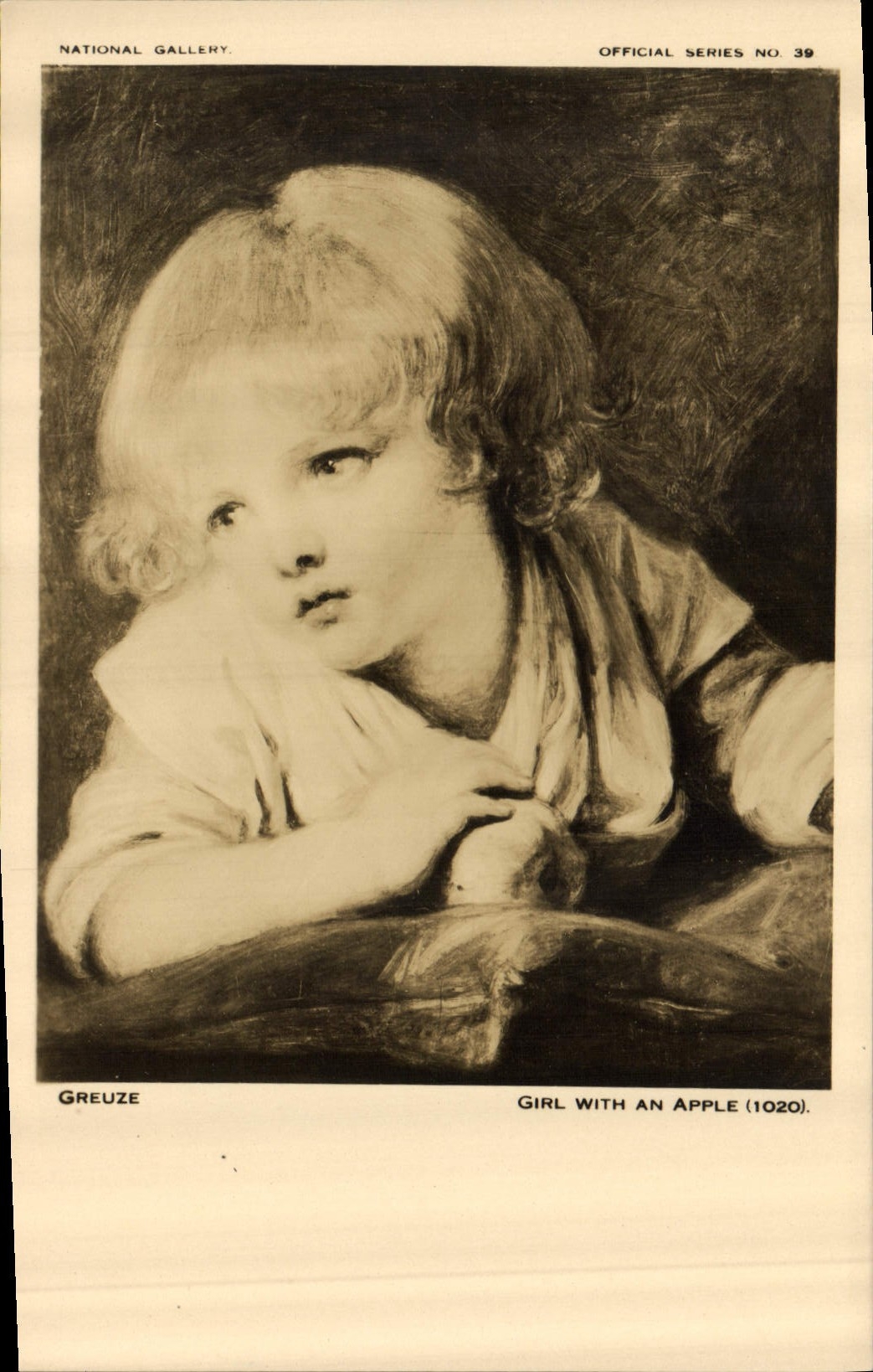 CPA National Gallery Greuze Girl with an Apple 