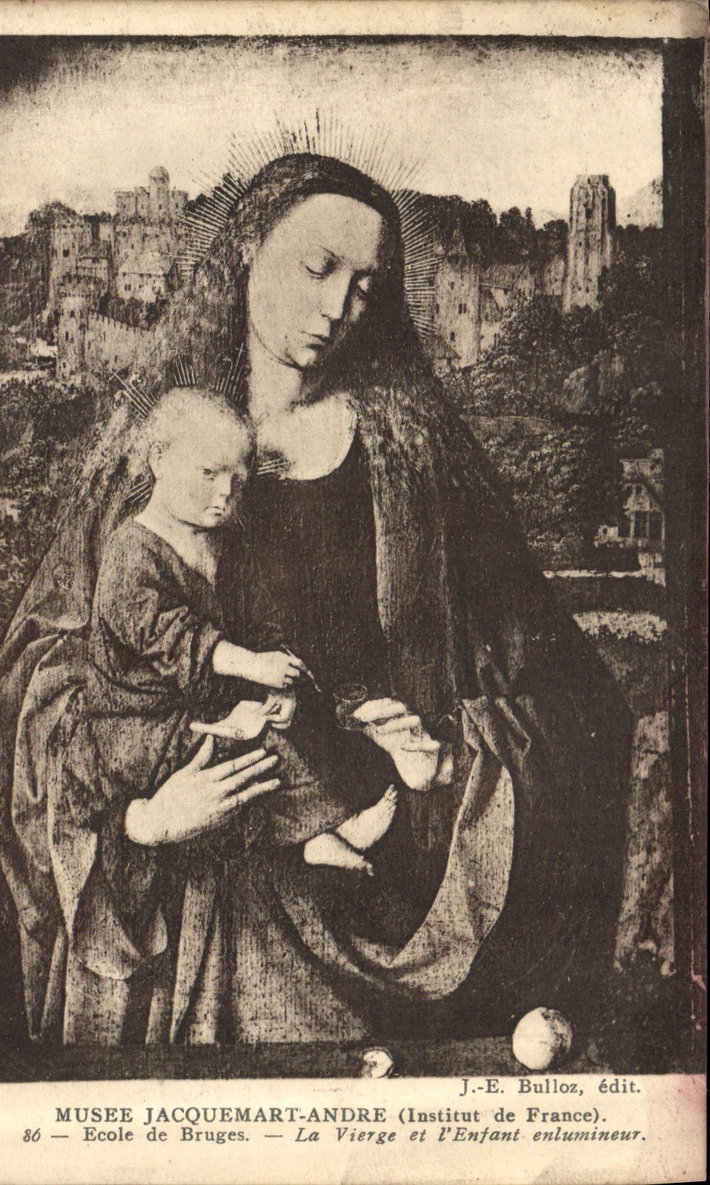 CPA Musee Jacquemart Andre Institut de France Ecole de Bruges a Vierge et l'Enfant enlumineur 