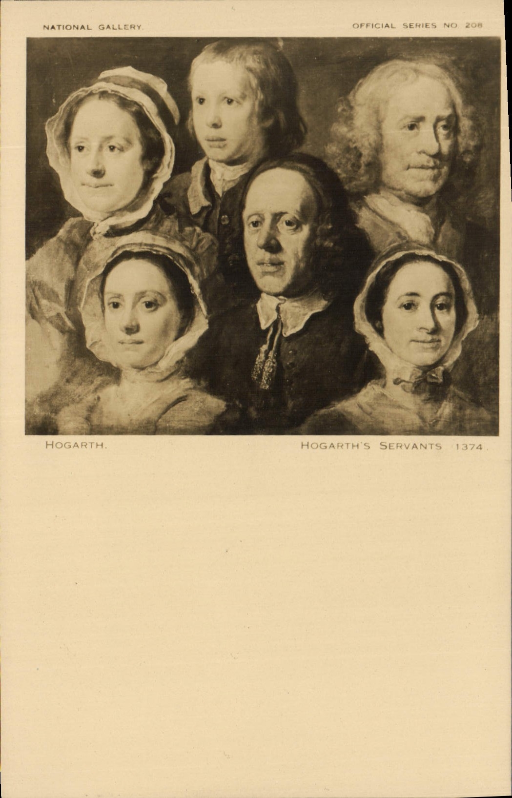 CPA National Gallery Hogarith Hogarths Servants 