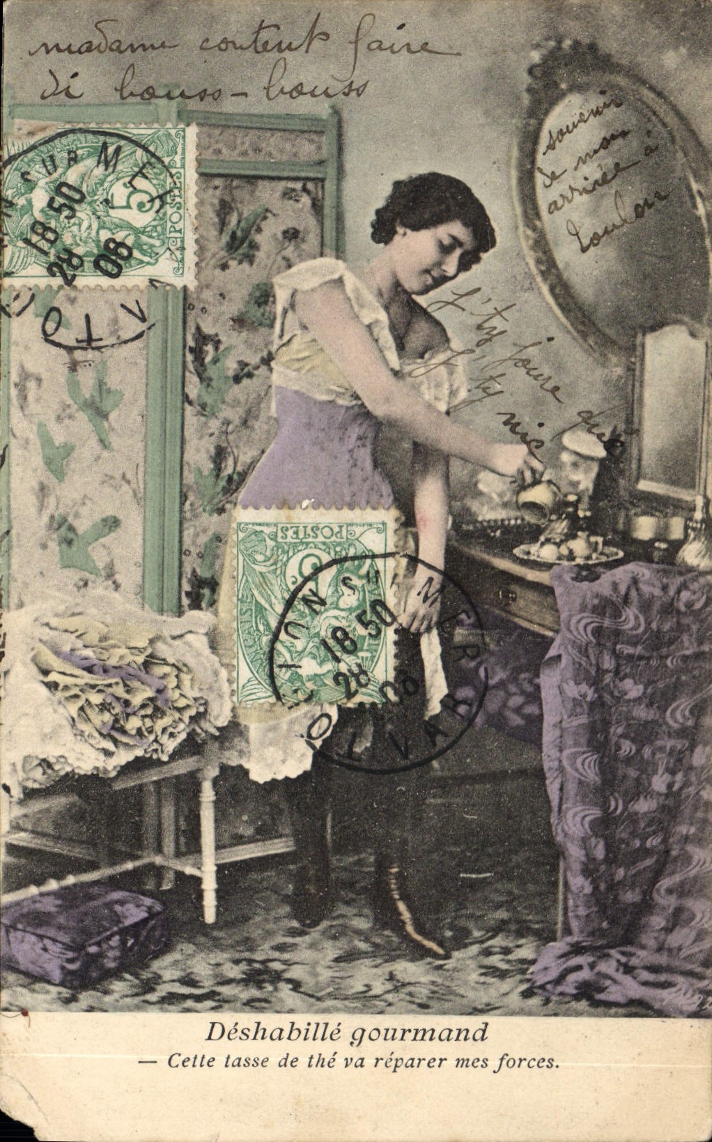 CPA Deshabille gourmand 