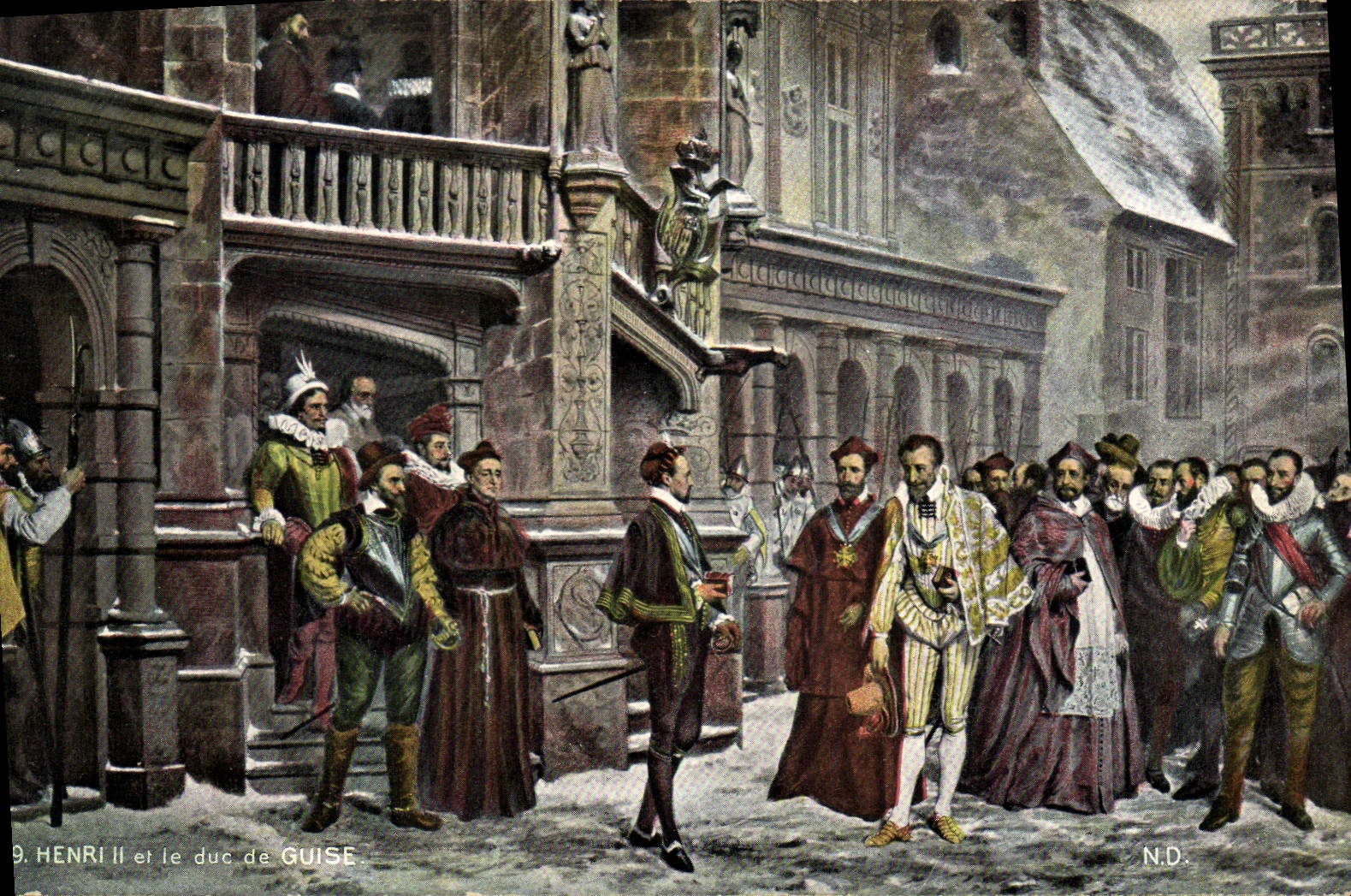 CPA Henri II et le duc de Guise 