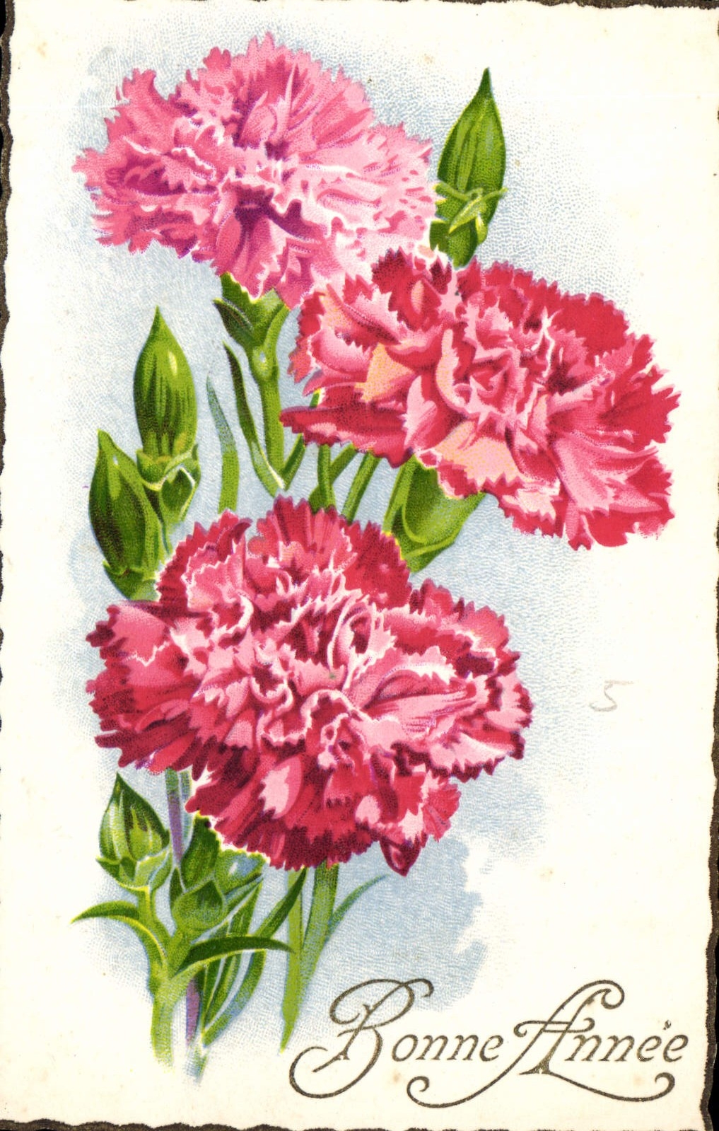 CPA Bonne Annee Fleurs