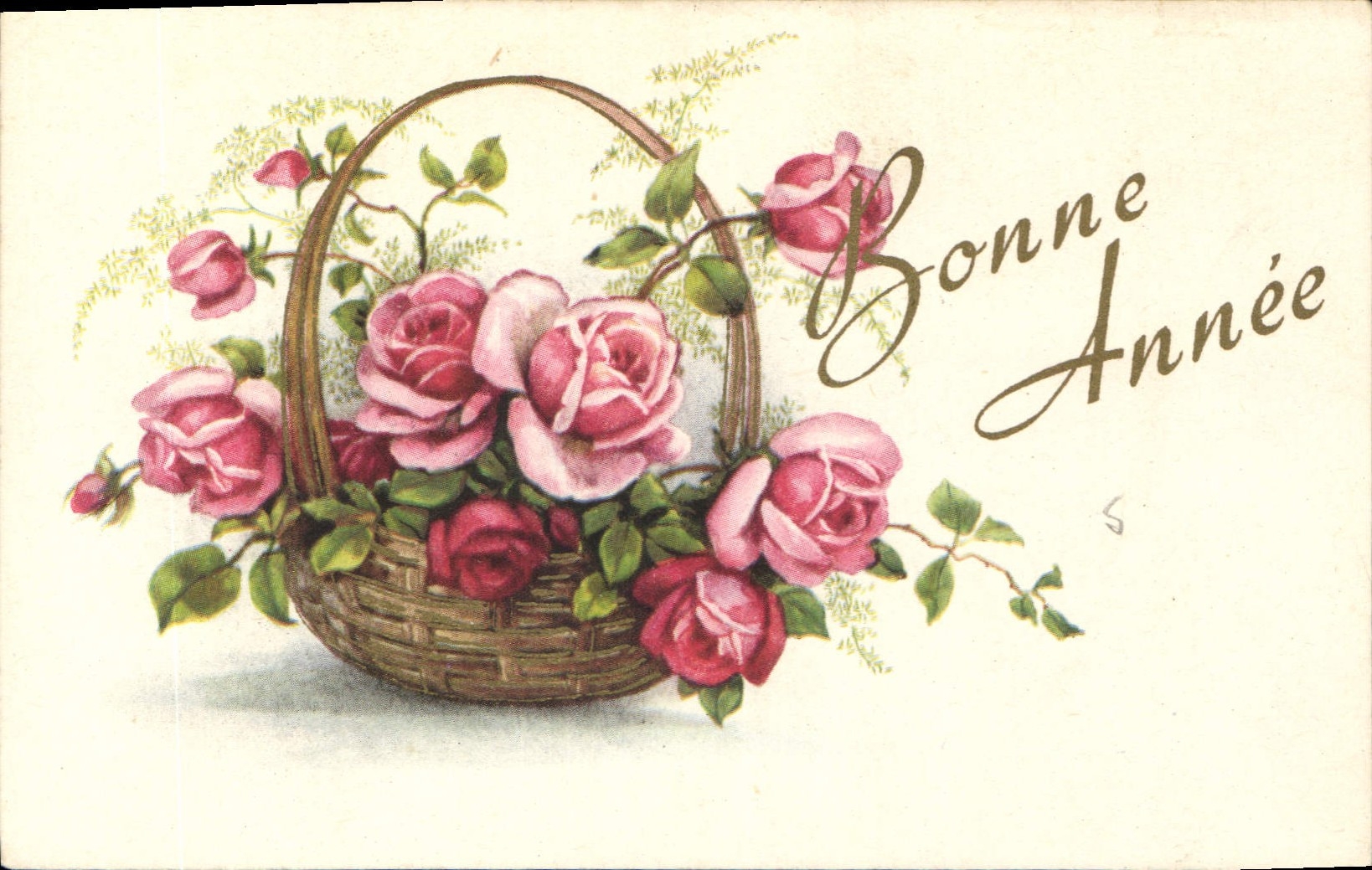 CPA Bonne Annee Fleurs