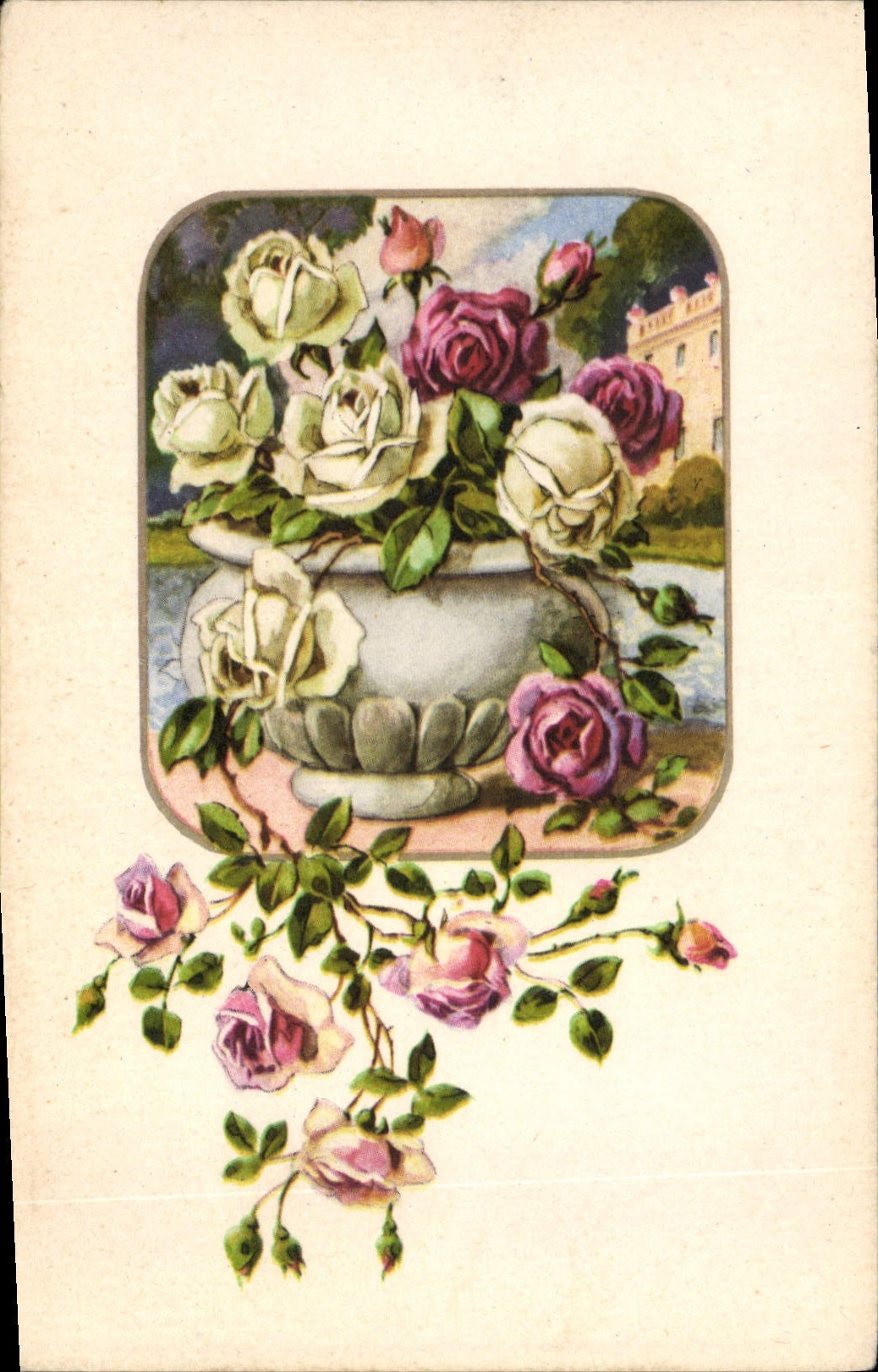 CPA Fantaisie Fleurs