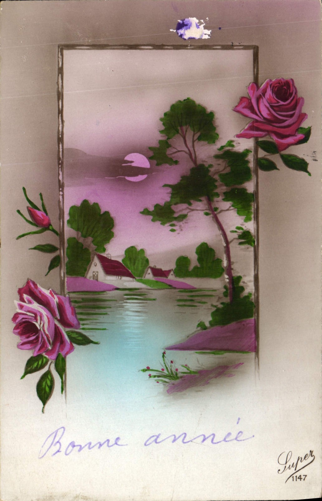 CPA Bonne Annee Fleurs