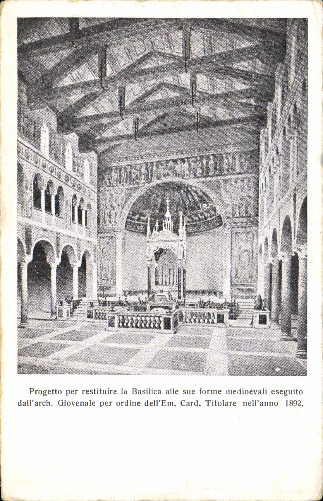 CPA Progetto per restituire la Basilica alle sue forme medioevali eseguito dall'arch Giovenale per o
