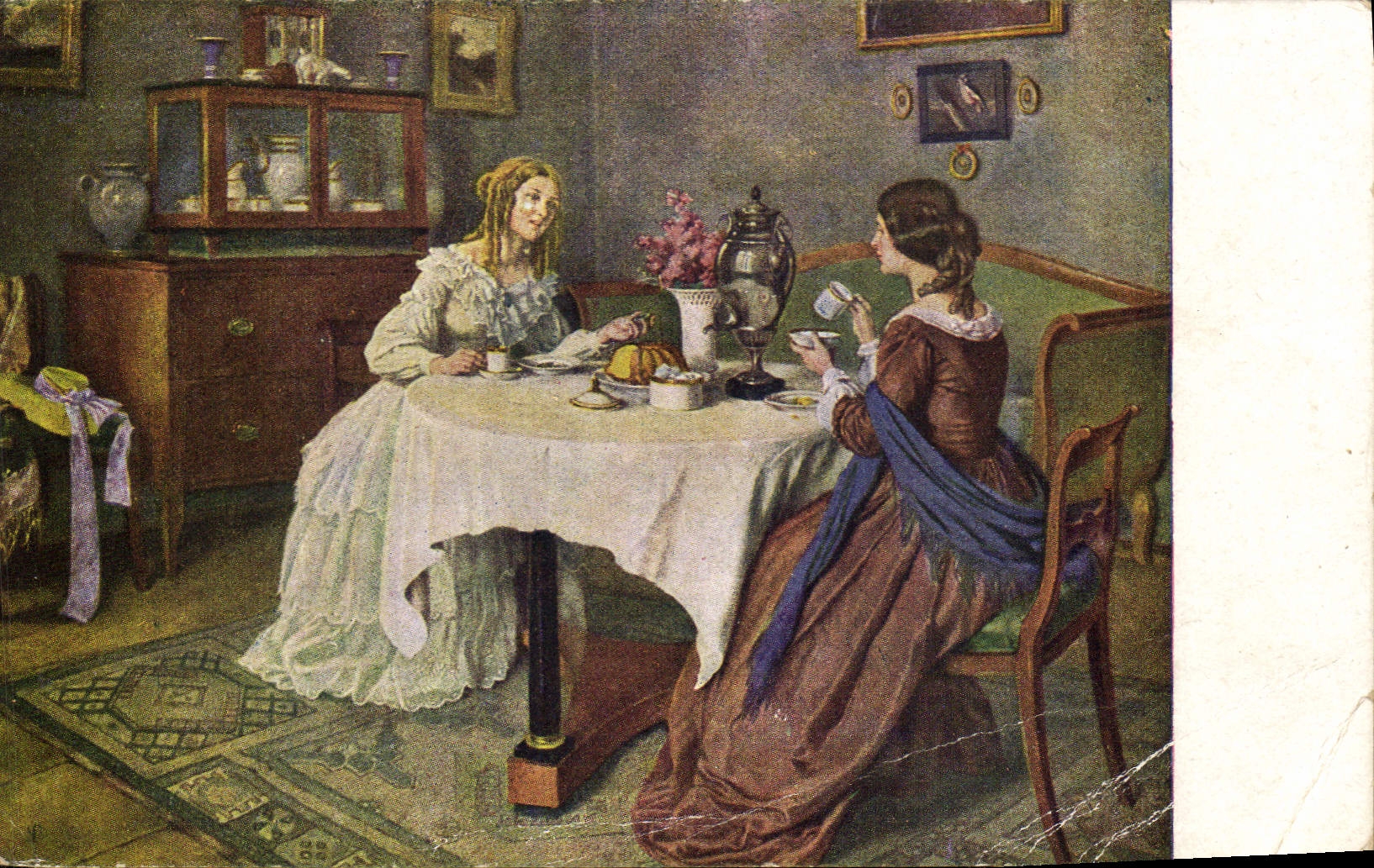 CPA Carl Leop Voss Freundinnen Przyjaciolki Les amies 