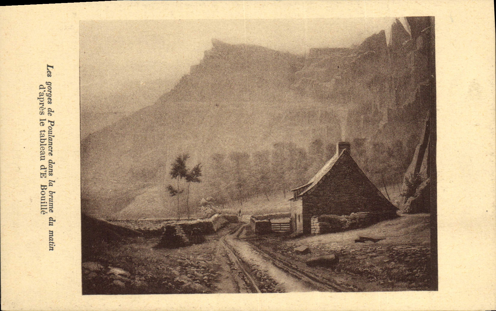 CPA Les gorges de Poulancre la brume du matin d'apres le tableau d'E Bouille 
