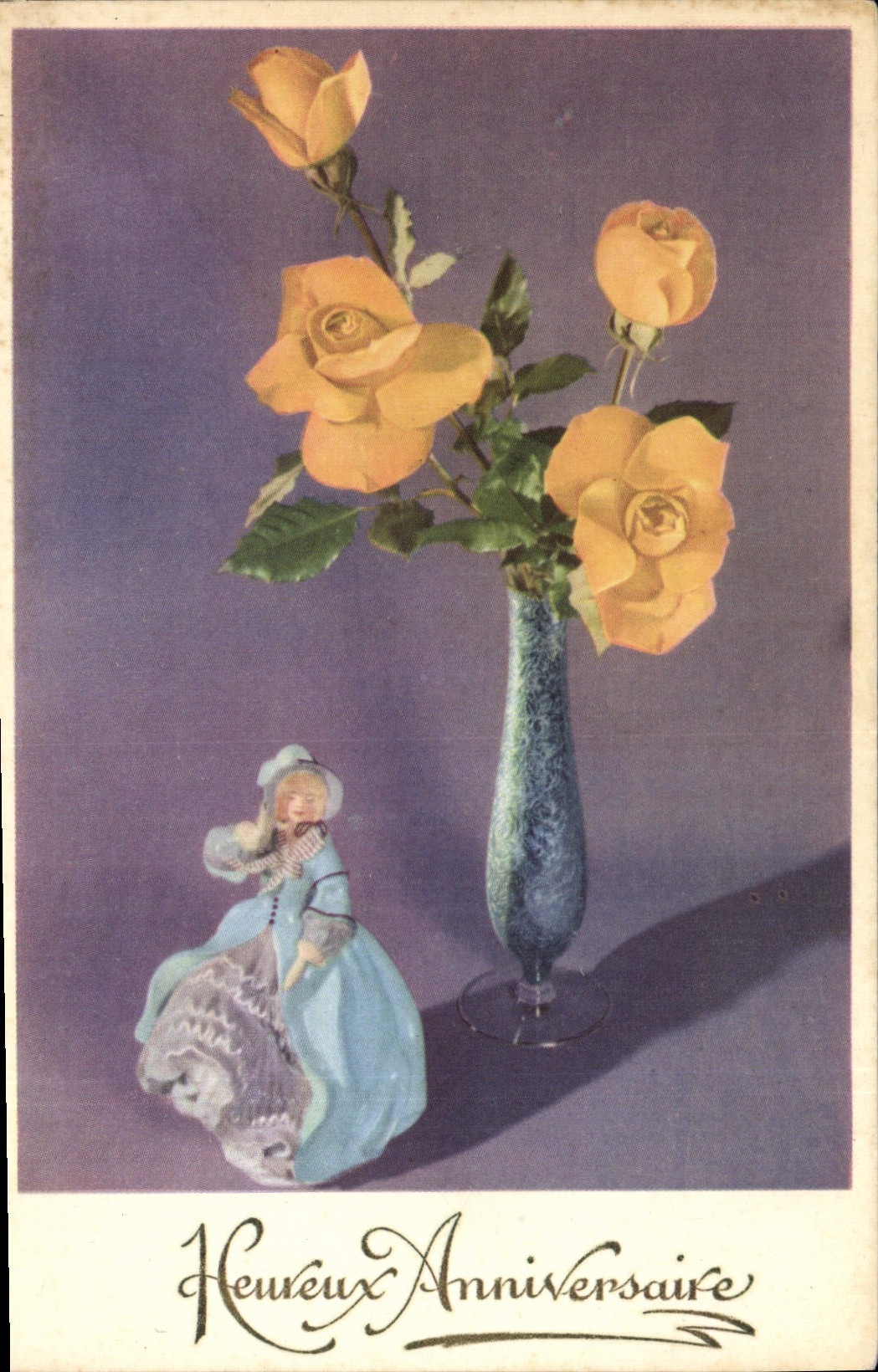 CPA Heureux Anniversaire Fleurs