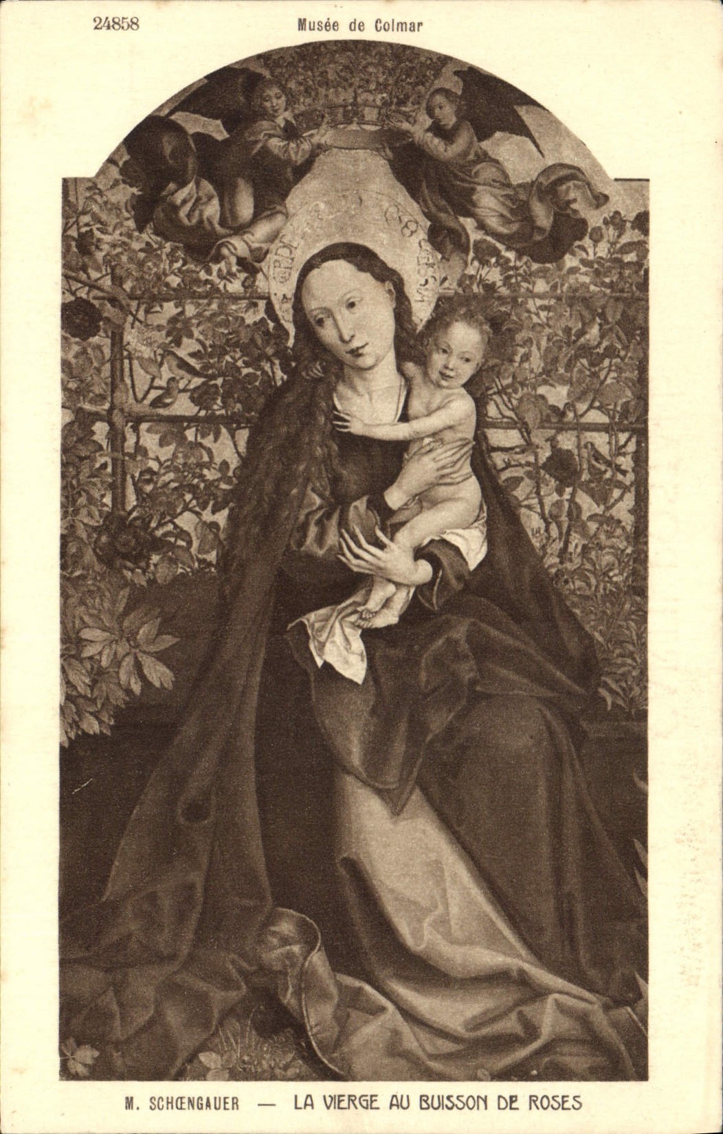 CPA Schoengauer La Vierge au Buisson de Roses