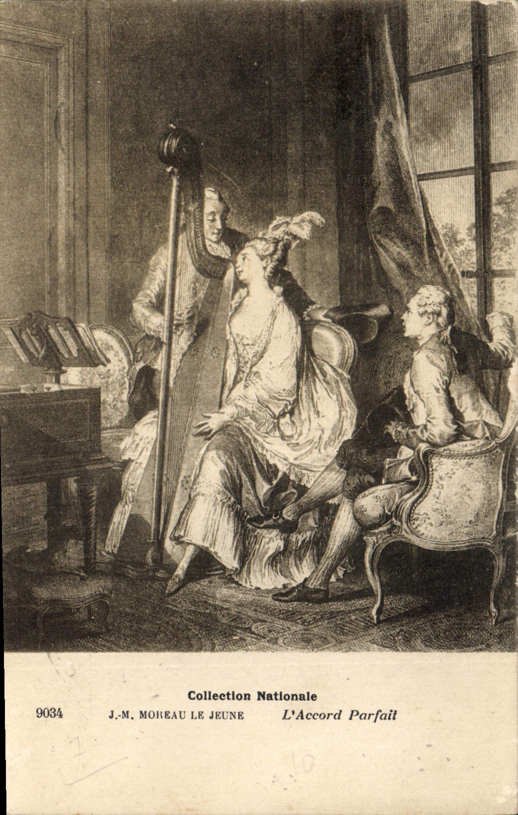 CPA J M Moreau Le Jeune L'Accord Parfail 