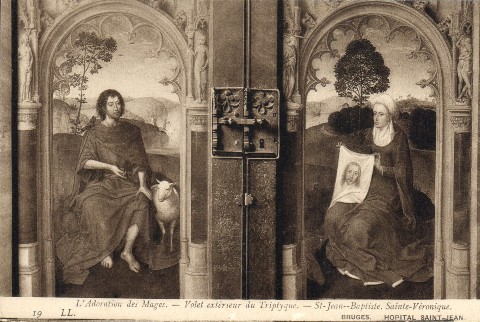 CPA L'Adoration des Mages Volet exterieur du Triptyque St Jean Baptiste Sainte Veronique 