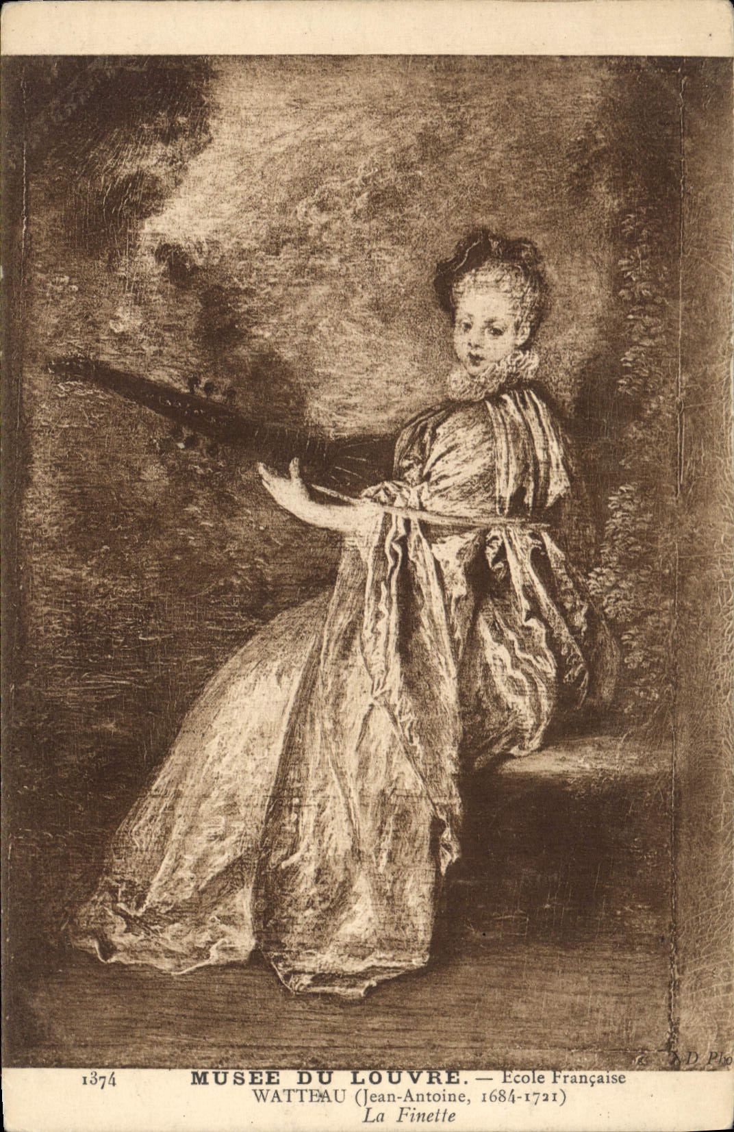 CPA Musee du Louvre Ecole Francaise Watteau Jean Antoine La Finette 