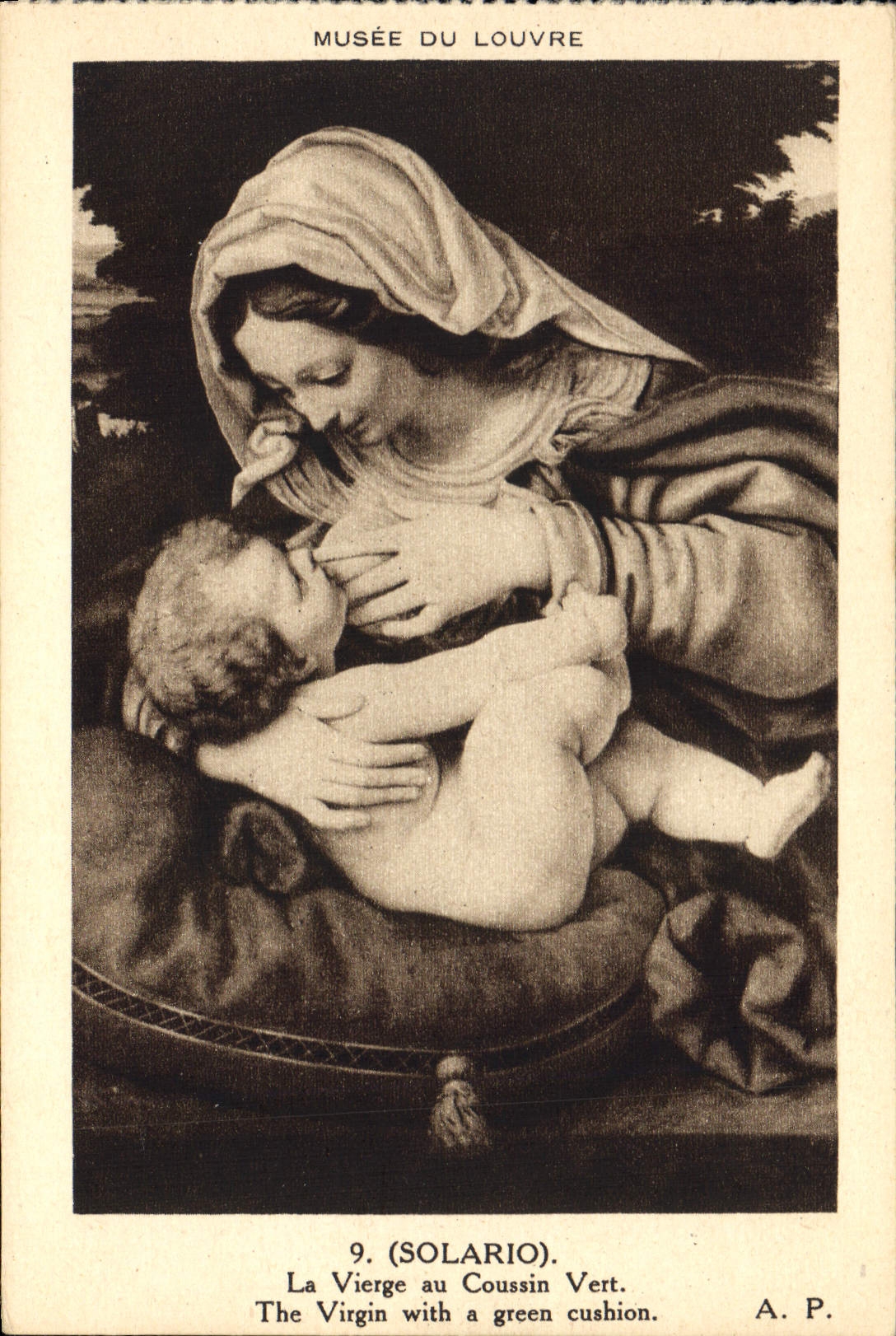 CPA Solario La Vierge au Coussin Vert 