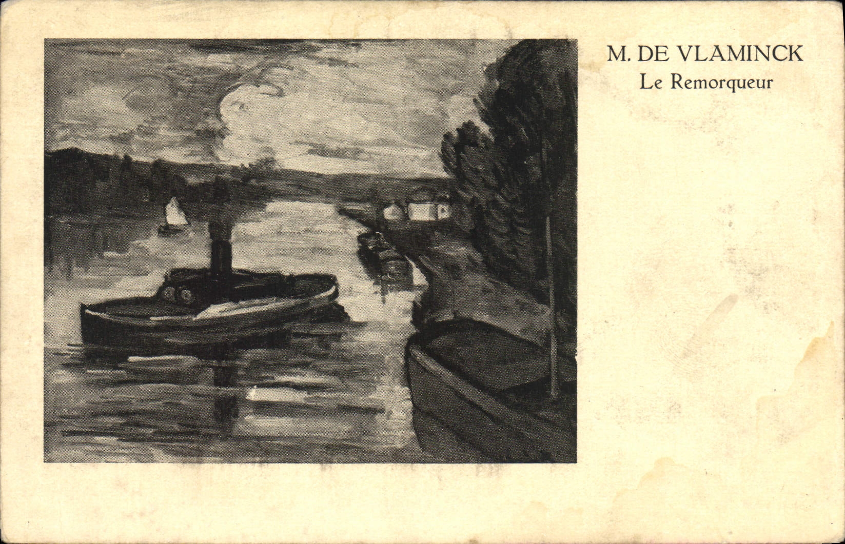 CPA M de Vlaminck Le Remorqueur 