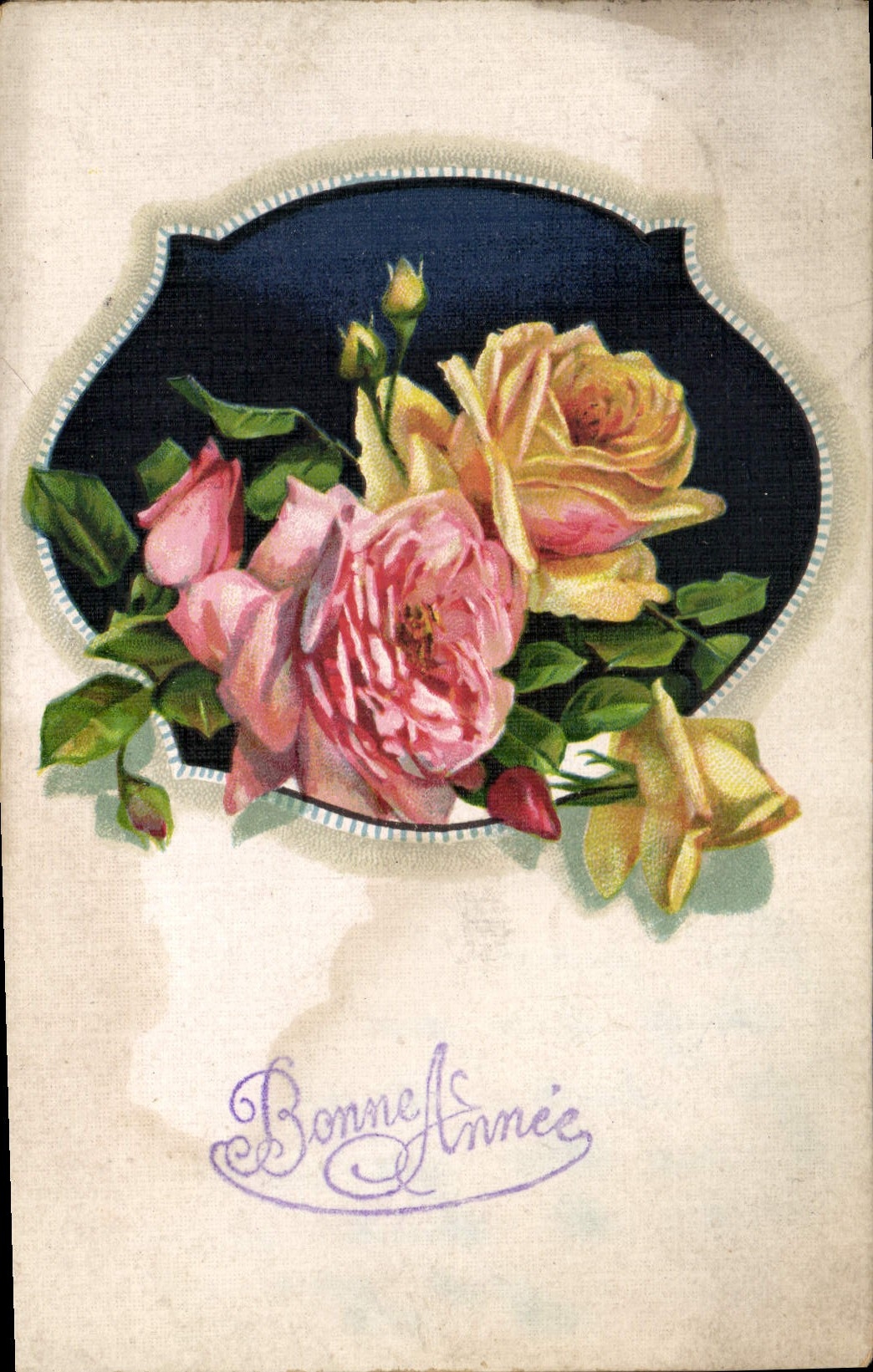 CPA Bonne Annee Fleurs