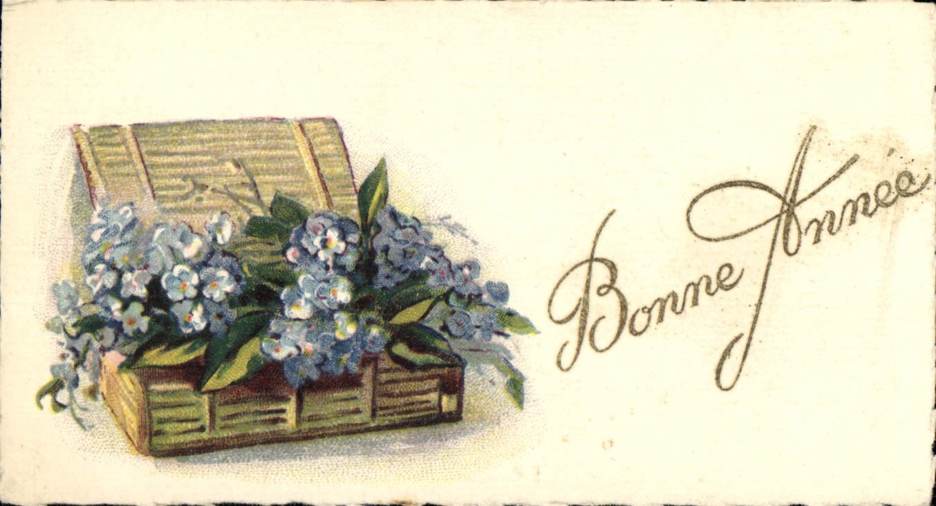 CPA Bonne Annee Fleurs