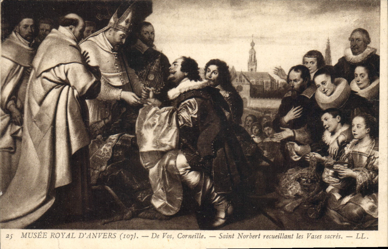CPA Musee Royal d'Anvers de vos Corneille Saint Norbert Recueillant les Vases sacres