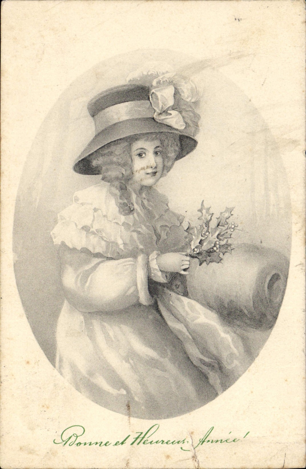 CPA Bonne et Heureuse Annee Femme