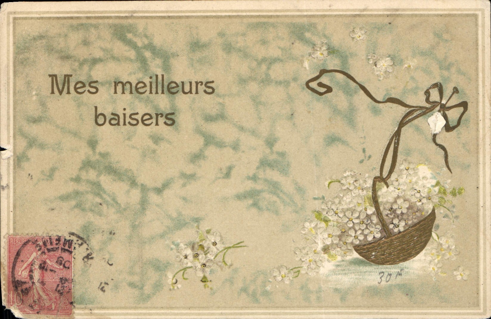 CPA Mes Meilleurs Baisers Fleurs