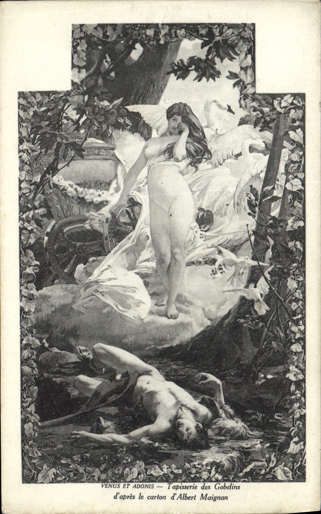 CPA Venus et Adonis Tapisserie des Gobelins d'Apres le carton d'Albert Maignan