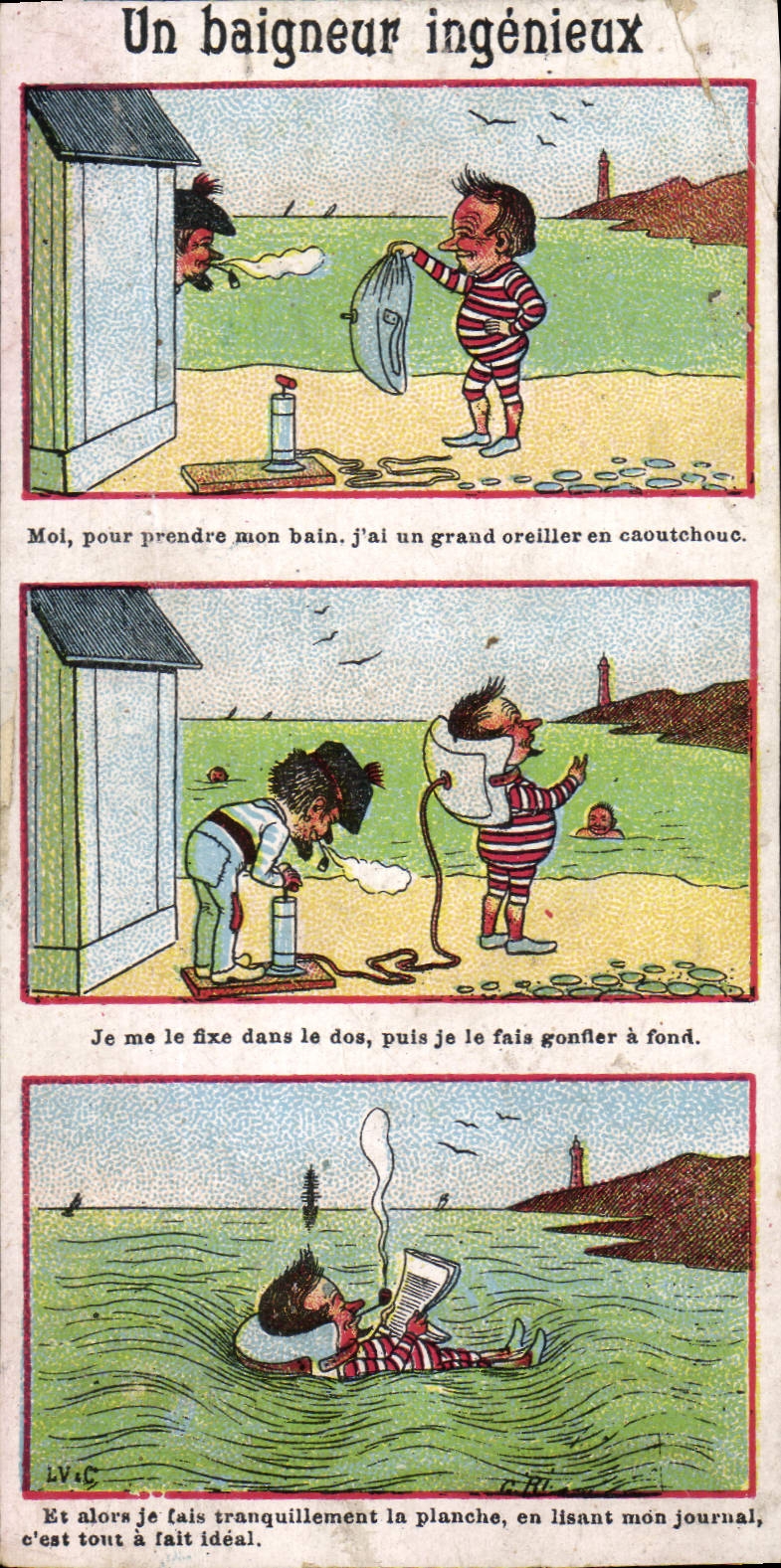 CPA Un Baigneur ingenieux 