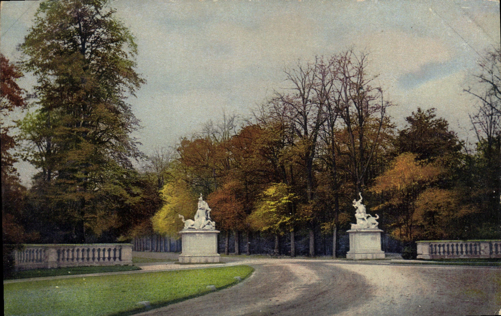 CPA Dresden Grosser Garten im Herbst 