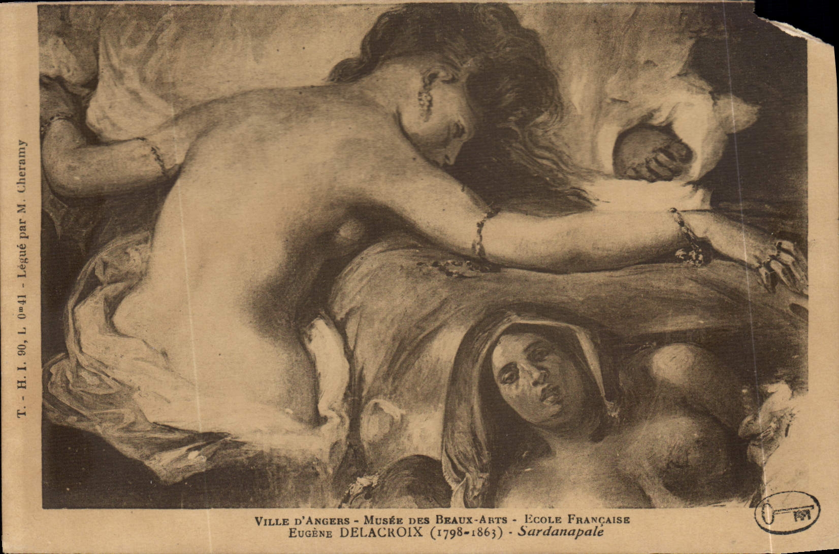 CPA Ville d'Angers Musee des Beaux Arts Ecole Francaisse Eugene Delacroix Sardanapale 