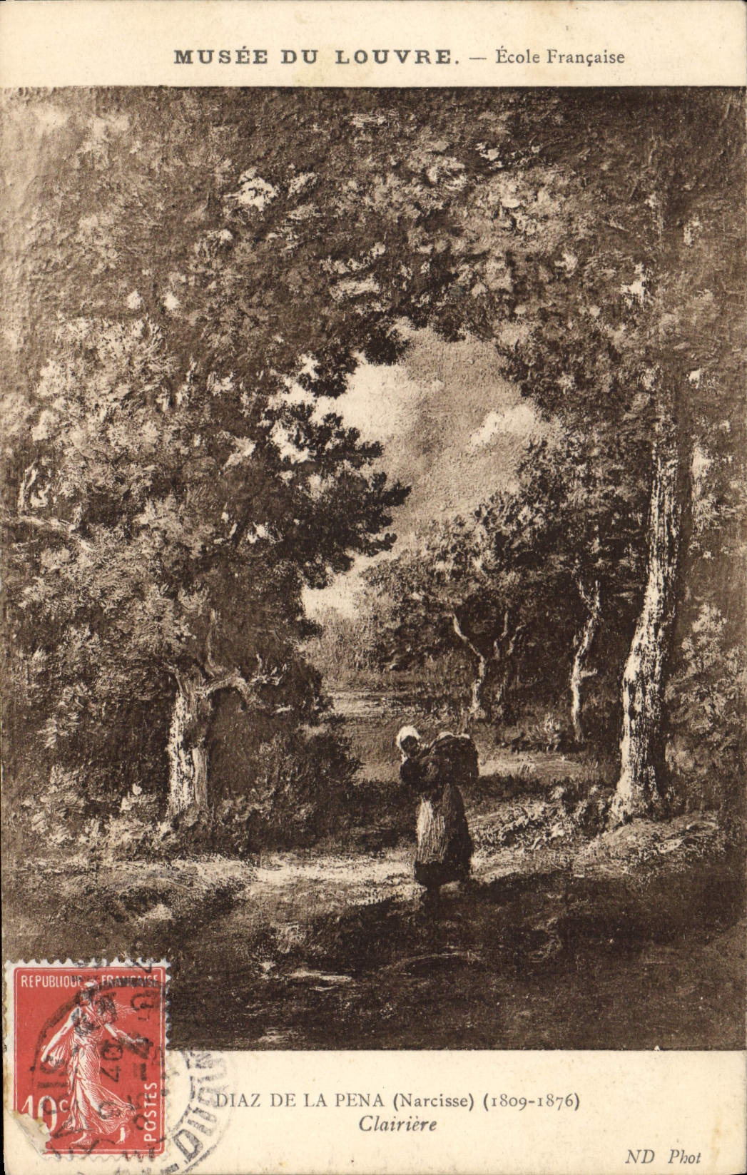 CPA Musee du Louvre Ecole Francaise Diaz de la Pena Narcisse Clairiere