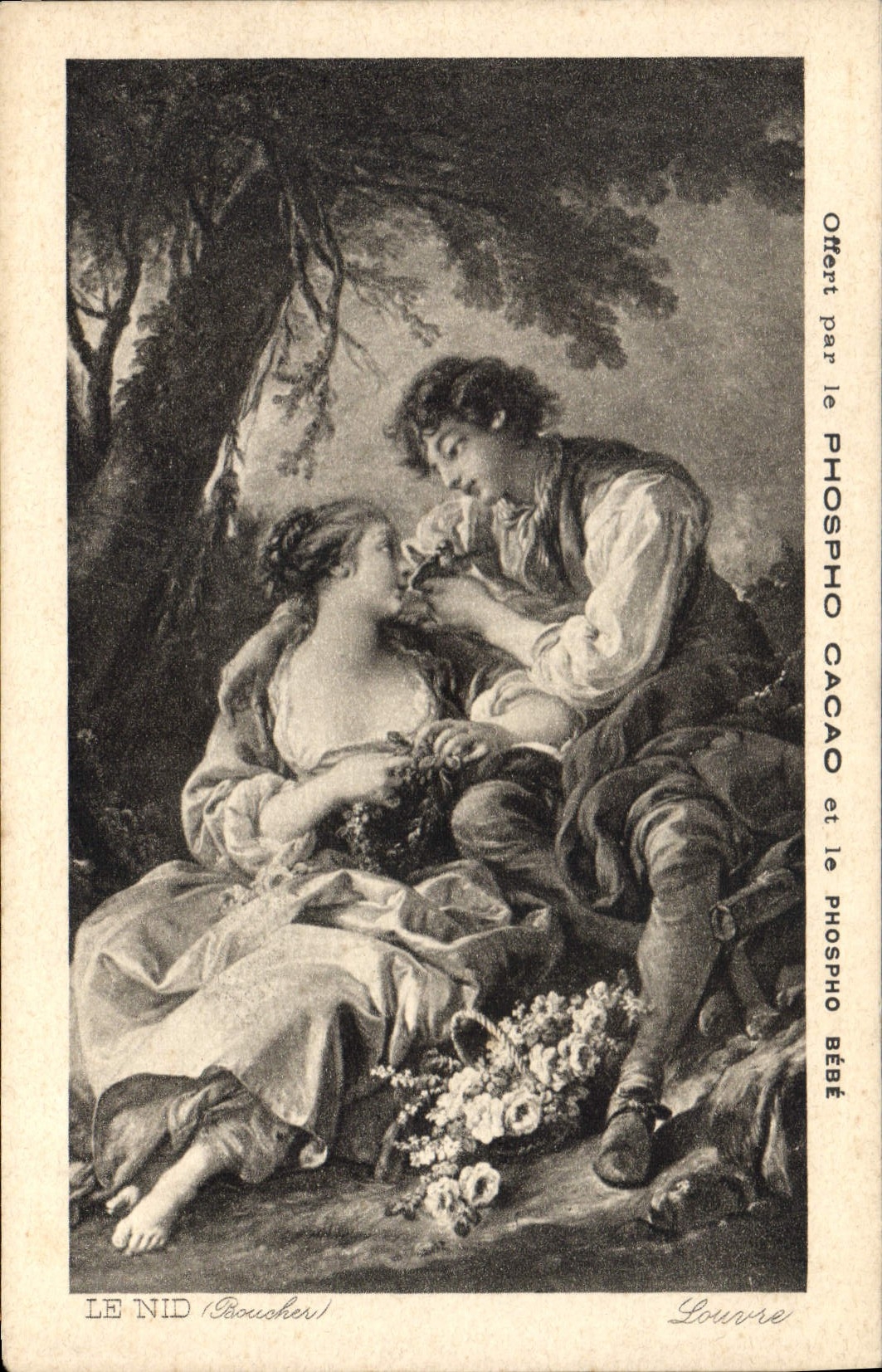 CPA Offert par le Phospho Cacao et le Phospho Bebe Le Nid Louvre 