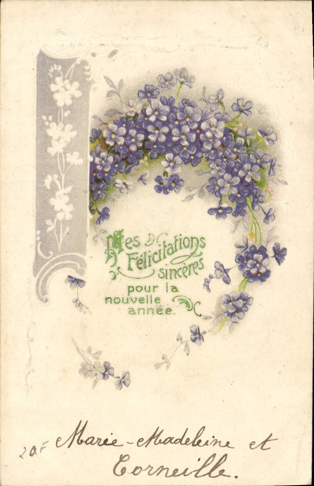 CPA Felicitations sinceres pour la nouvelle annee Fleurs