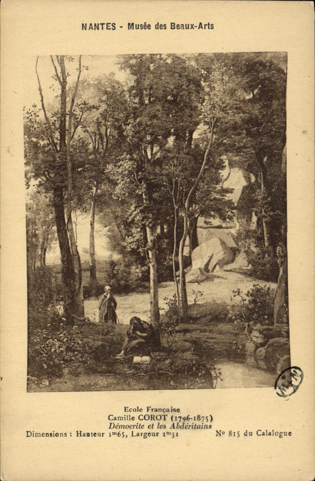 CPA Nantes Musee des Beaux Arts Ecole Francaise Camille Corot Democrite et les Abderitains 