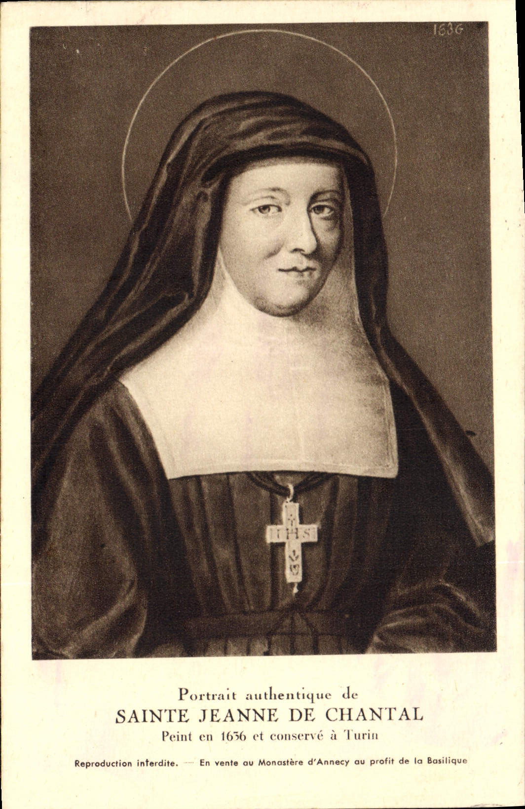 CPA Portrait authentique de Sainte Jeanne de Chantal 