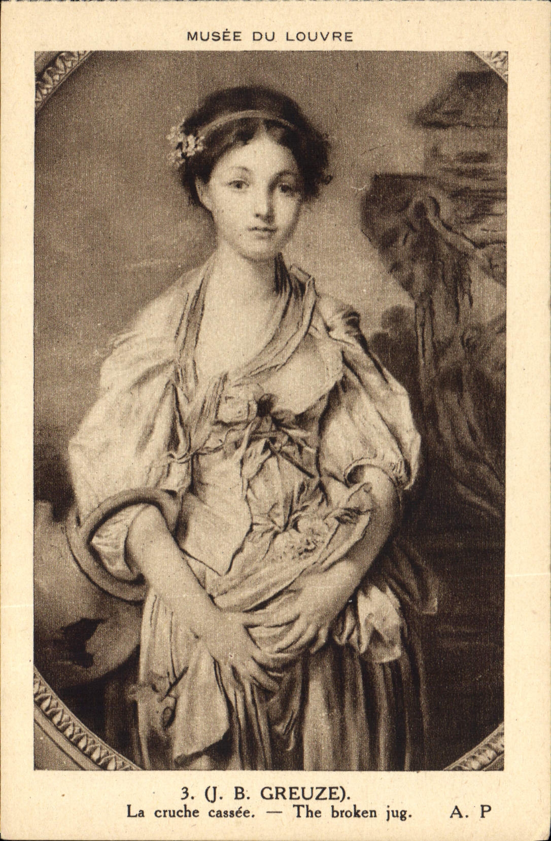 CPA Musee du Louvre J B Greuze La Cruche Cassee 