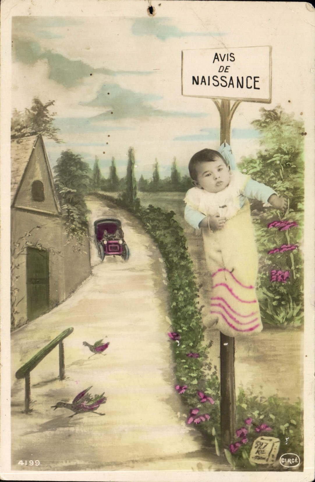 CPA Avis de Naissance Enfant