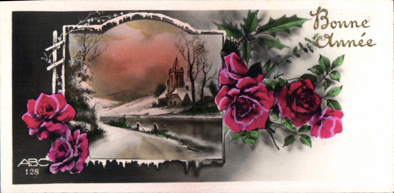 CPA Bonne Annee Fleurs