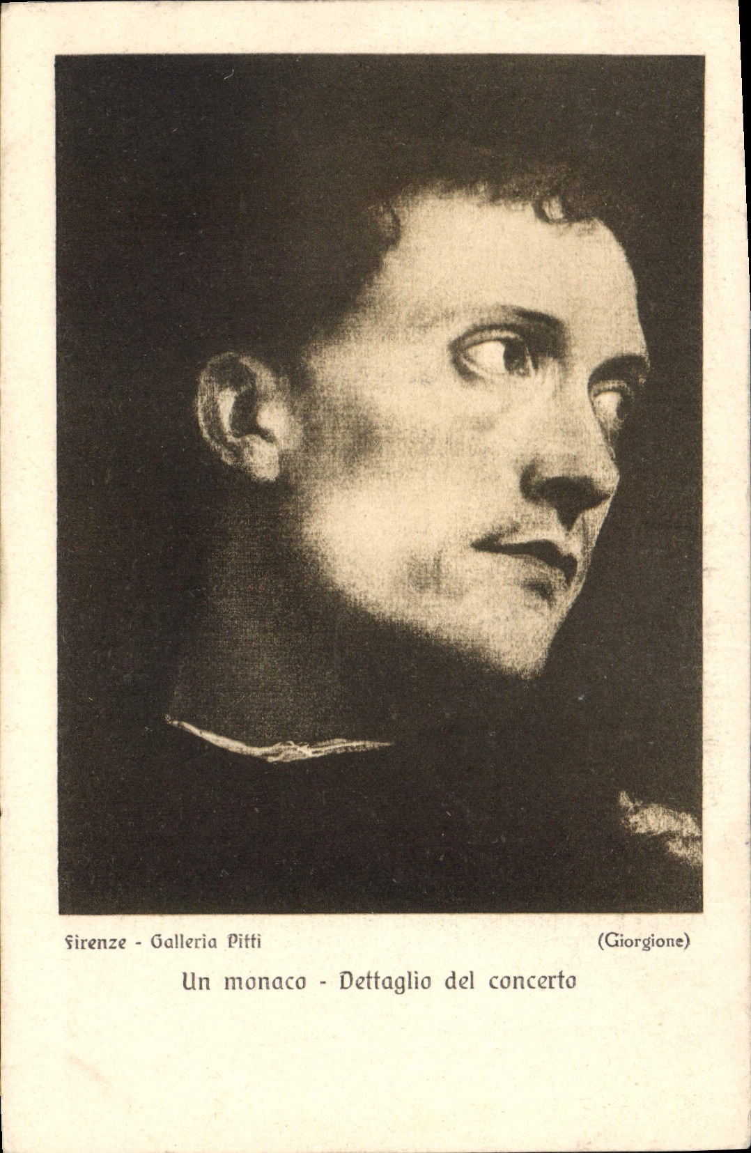 CPA Firenze Galleria Pitti Un Monaco Dettaglio del Concerto Giorgione