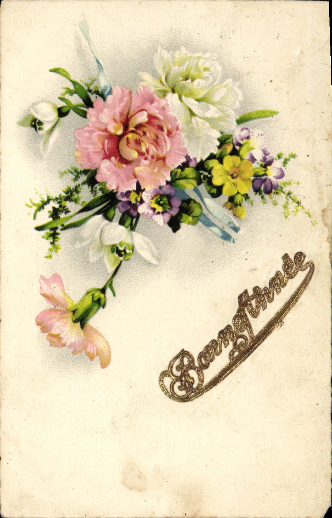 CPA Bonne Annee Fleurs