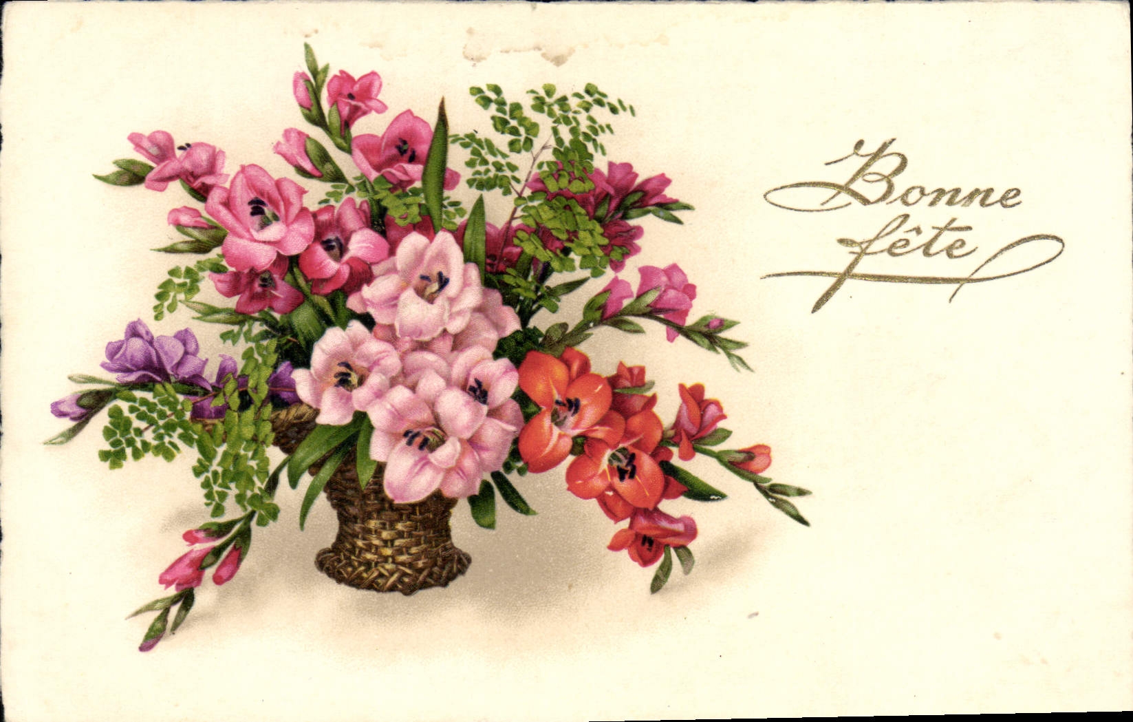 CPA Bonne Fete Fleurs
