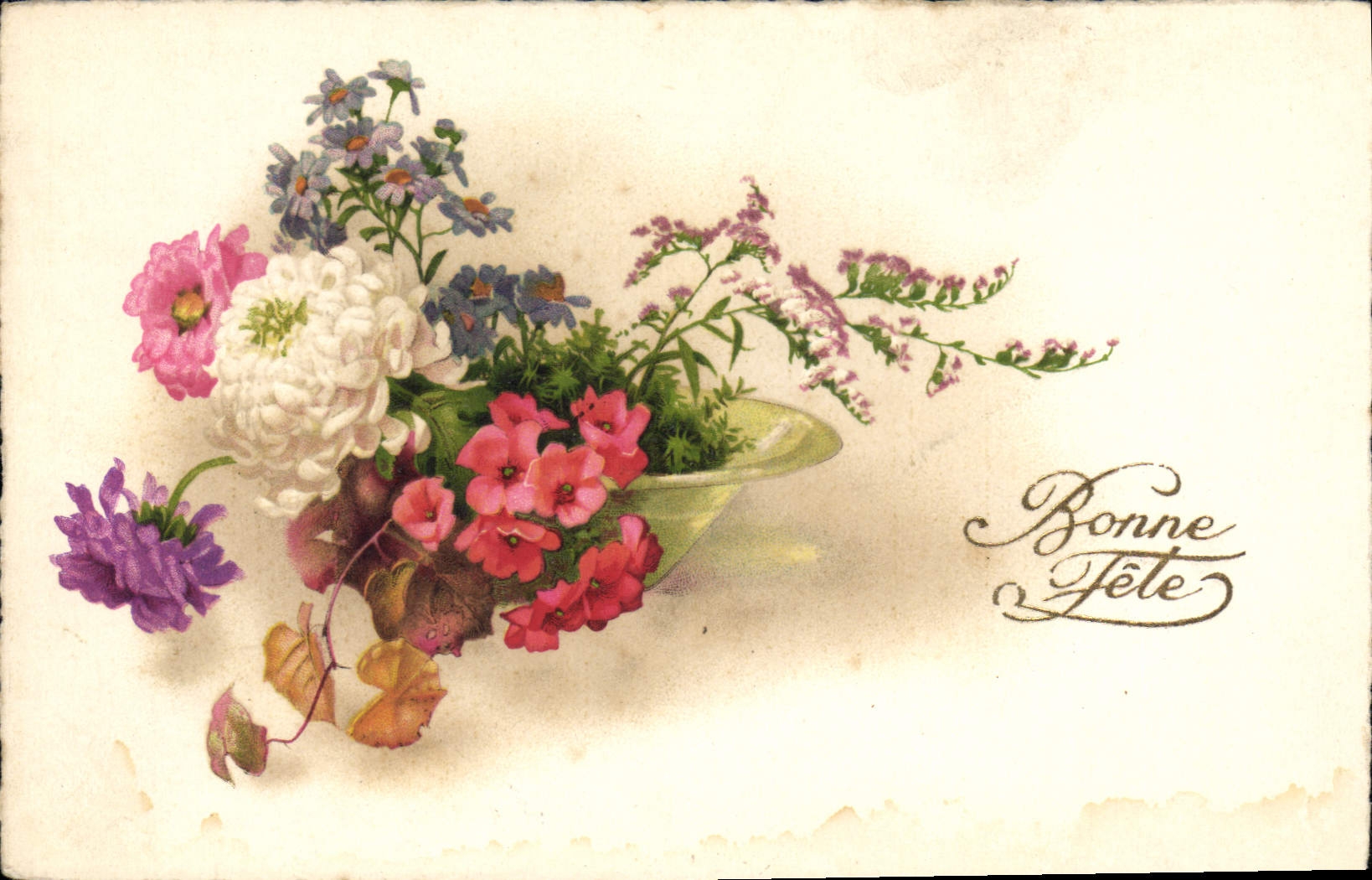 CPA Bonne Fete Fleurs