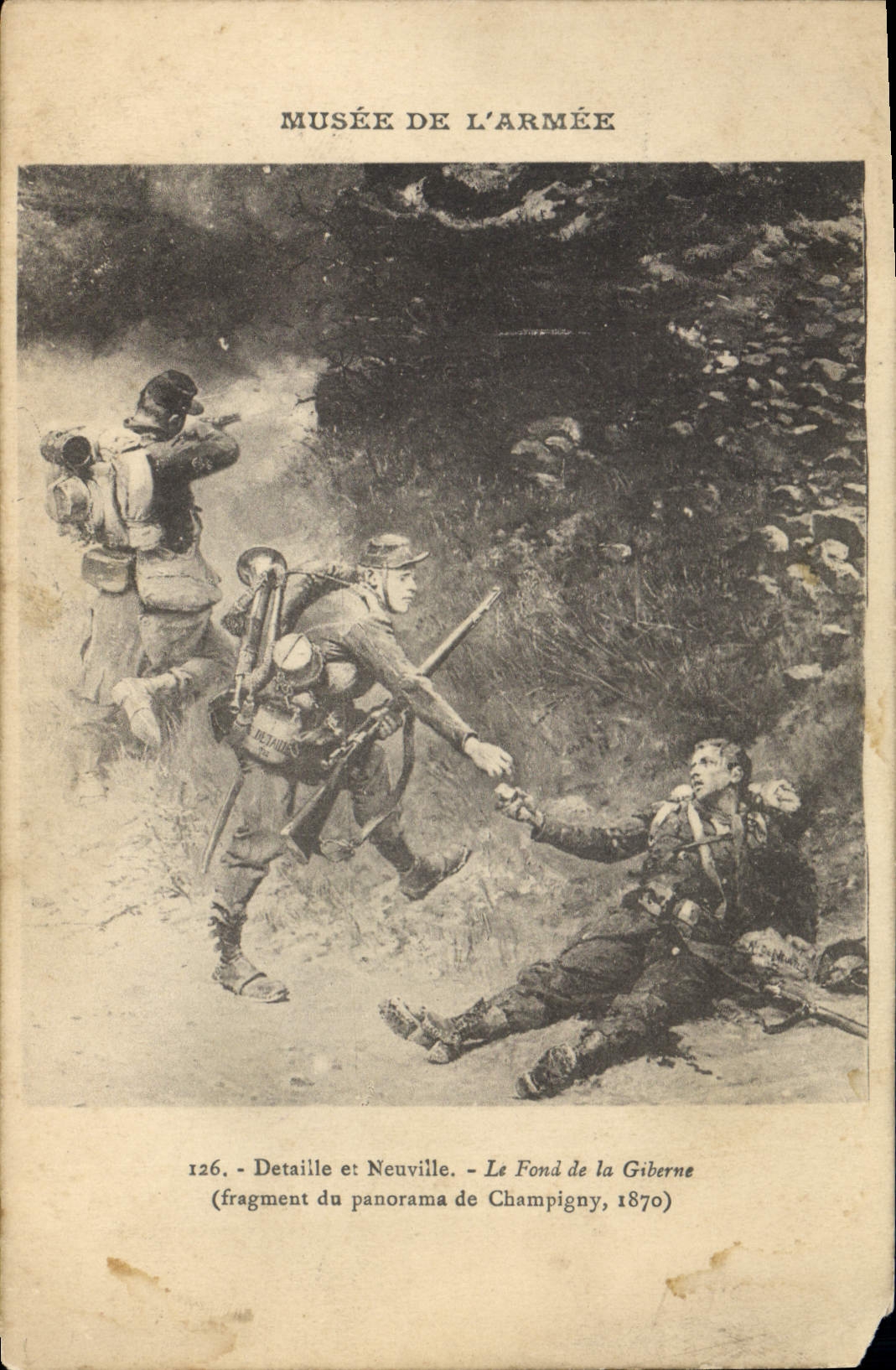 CPA Musee de l'Armee Detaille et Neuville Le Font de la Giberme Fragment du panorama de Champigny